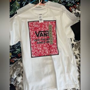 Boys Vans Off the Wall Tshirt XL Xtra Large Red and White
